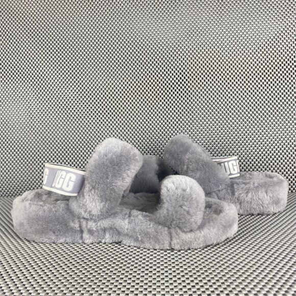 UGG Oh Yeah Slide Slippers Womens Size 9 Gray Elastic Slingback Open Toe - Picture 3 of 13
